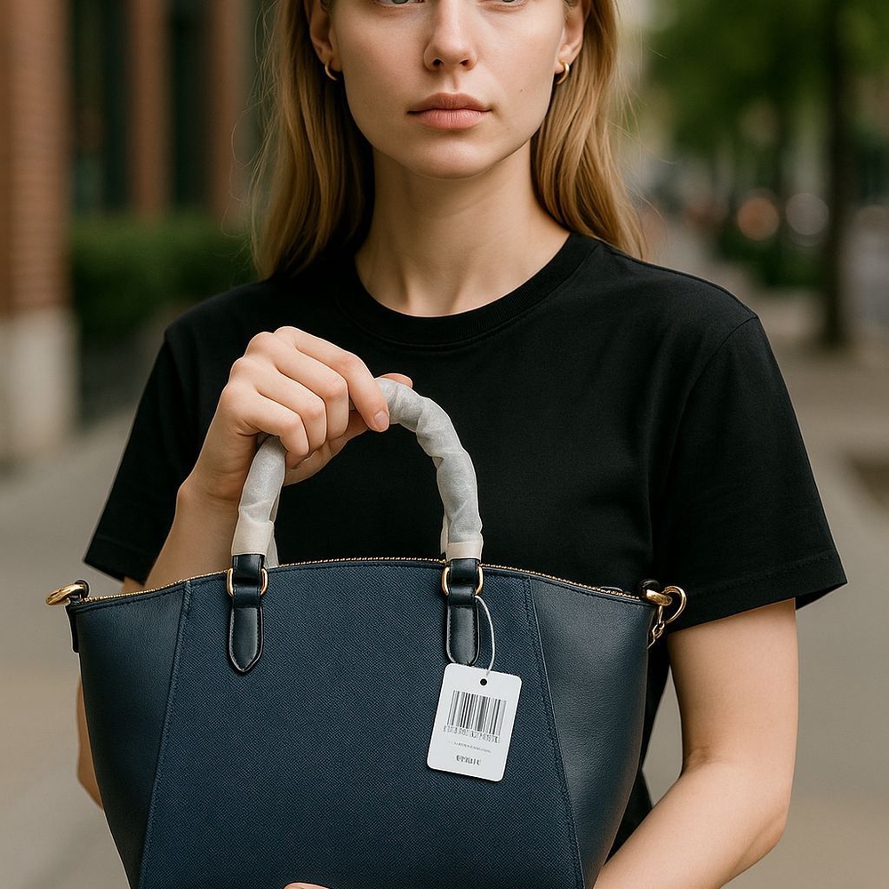 Coach Navy Blue Satchel - Picture 5 of 7